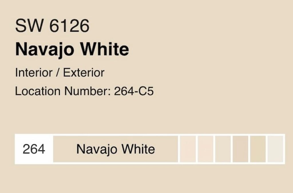 Sherwin Williams Navajo White Paint Color Chip