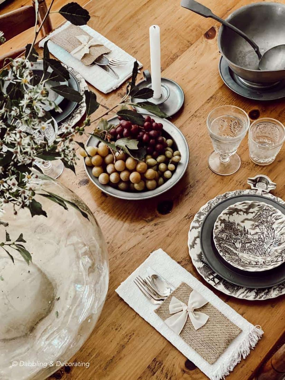 Antique Pewter Tablescape