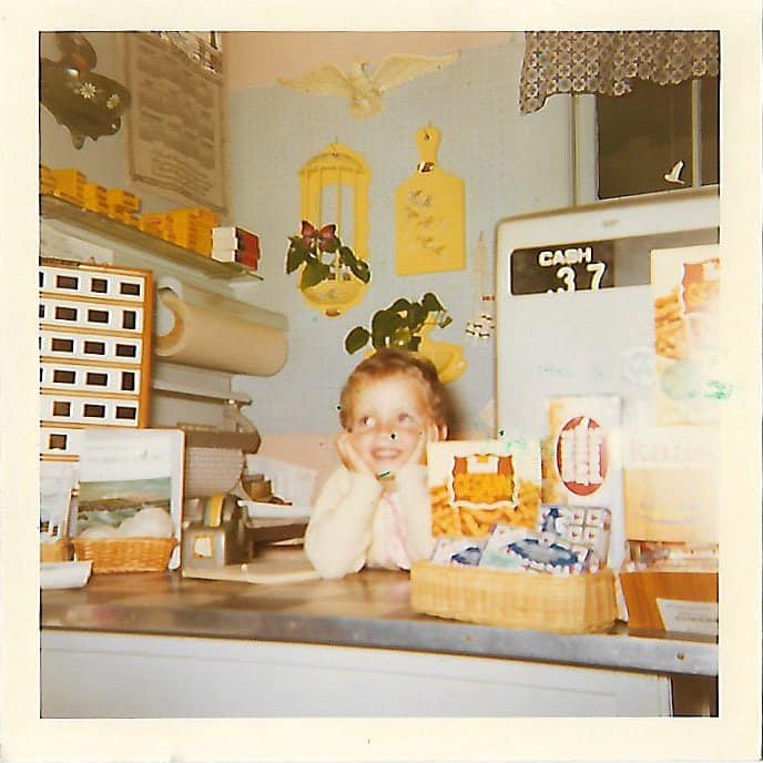 Me as a little girl at the cash register of Coupe's Gift shop on the Nubble in York, Maine.