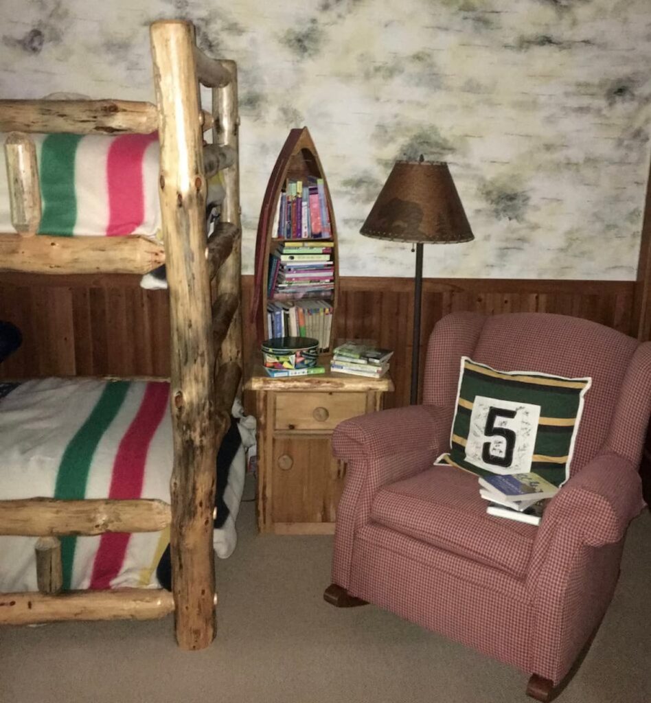 Lakeside bedroom with bunkbeds in a cottage core bedroom style