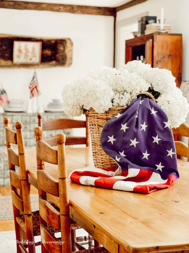 A Patriotic Basket Full of Hydrangeas