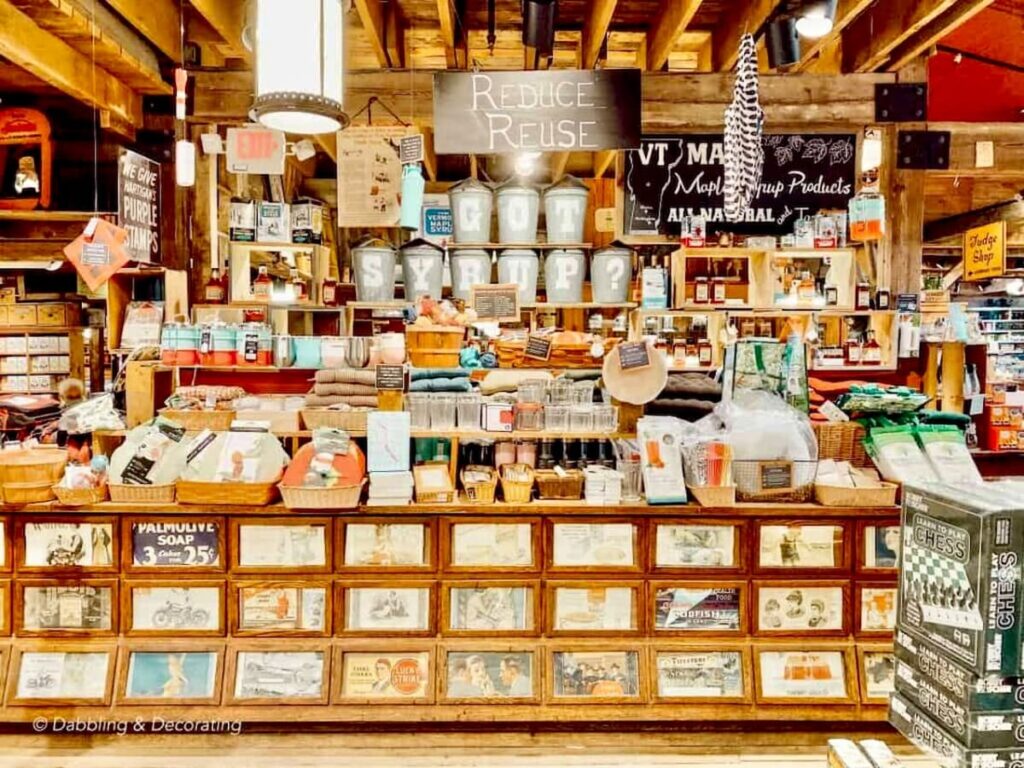 Recycle and Reuse Display section at The Vermont Country Store.