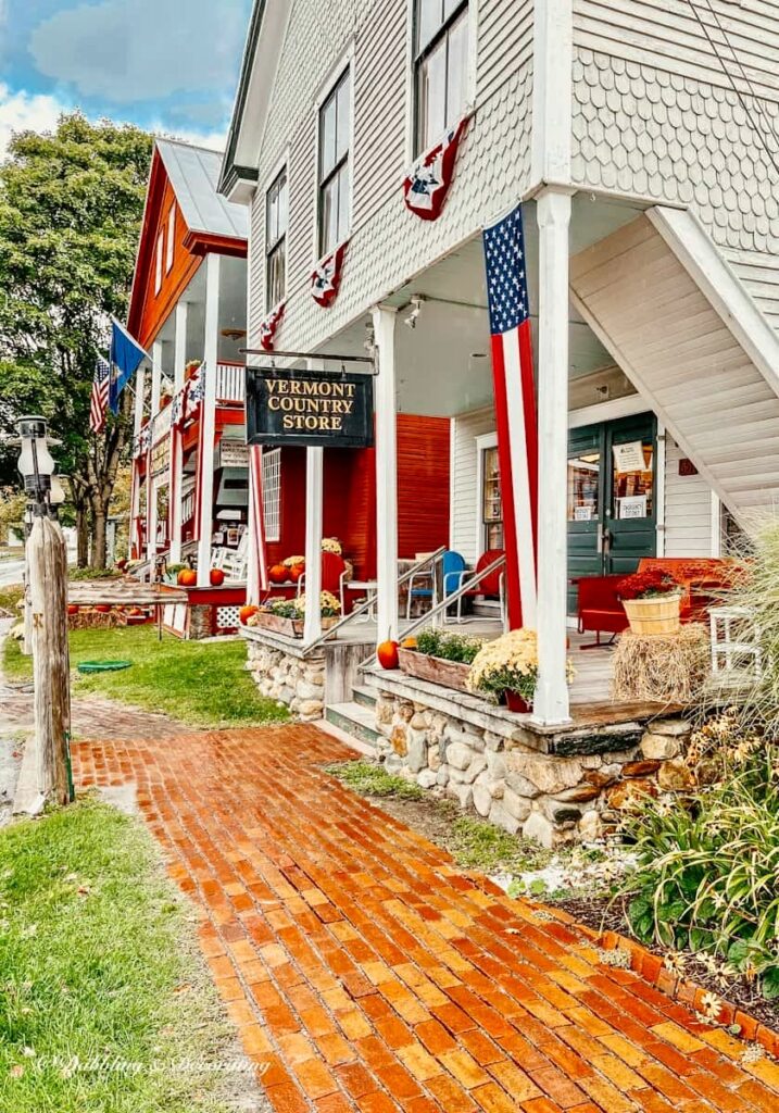 Fall decorations at the Vermont Country Store in Weston, Vermont.