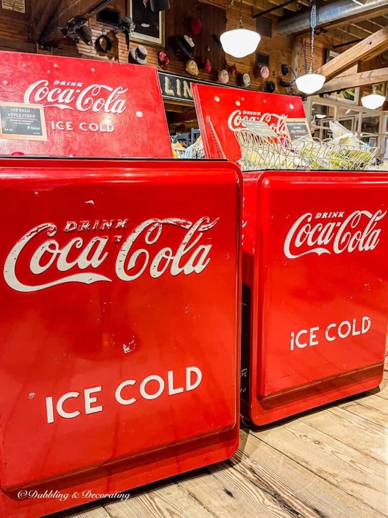 Vintage red Coca-Cola Cooler at Country Store.