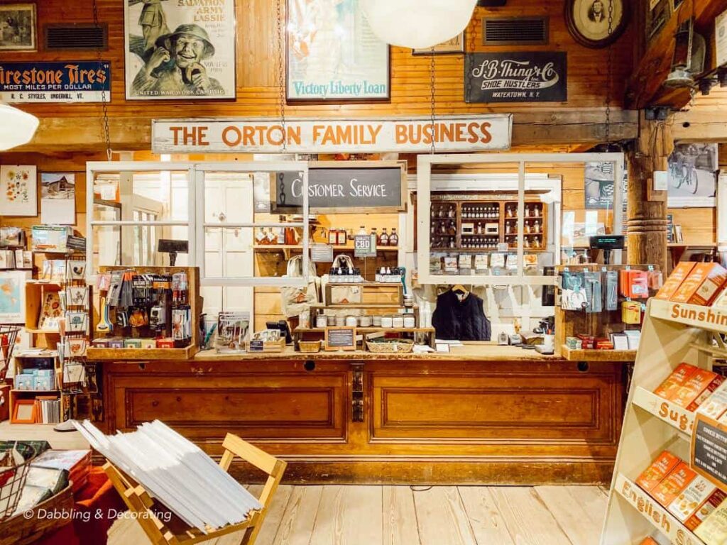 The Vermont Country Store Interior with the Orton Family Business Sign.