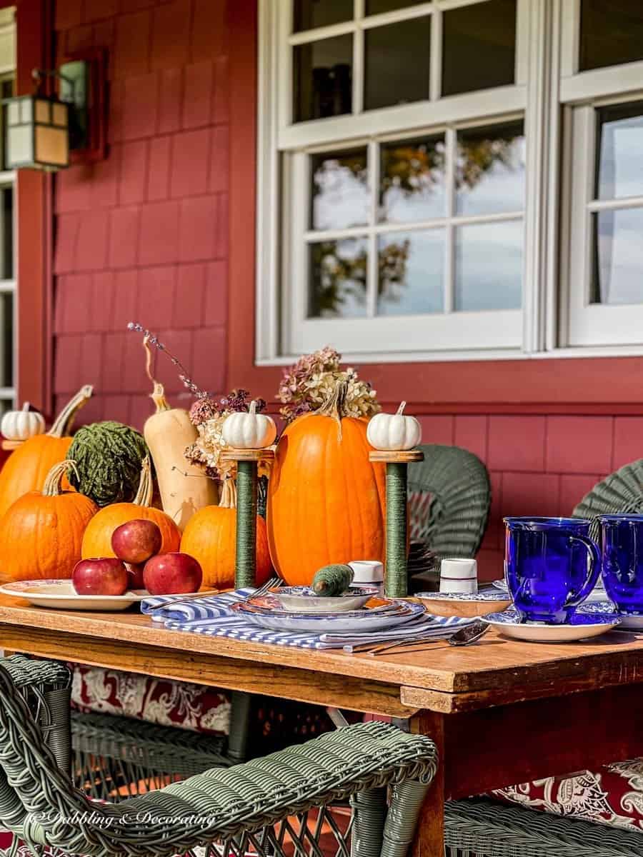 How to Style a Table In October Blues | Dabbling & Decorating