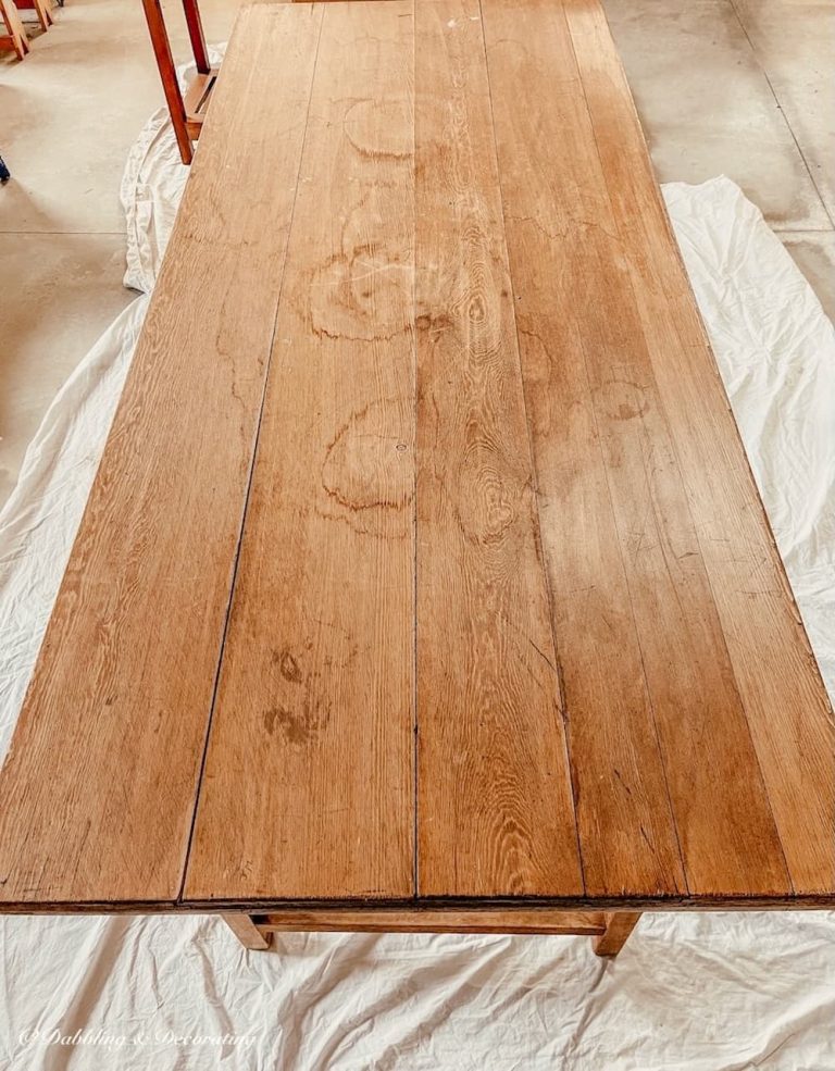 How To Refinish A Table In Under 1 Hour Dabbling Decorating   How To Refinish A Wood Table In Less Than 1 Hour 3 768x985 