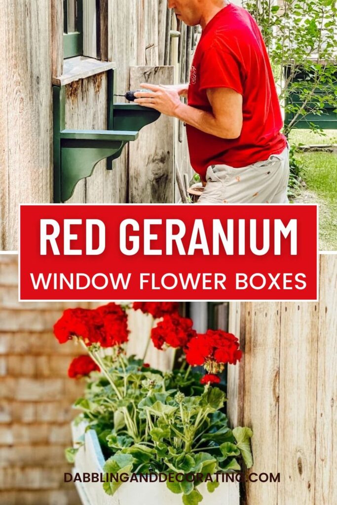 Red Geranium Window Flower Boxes
