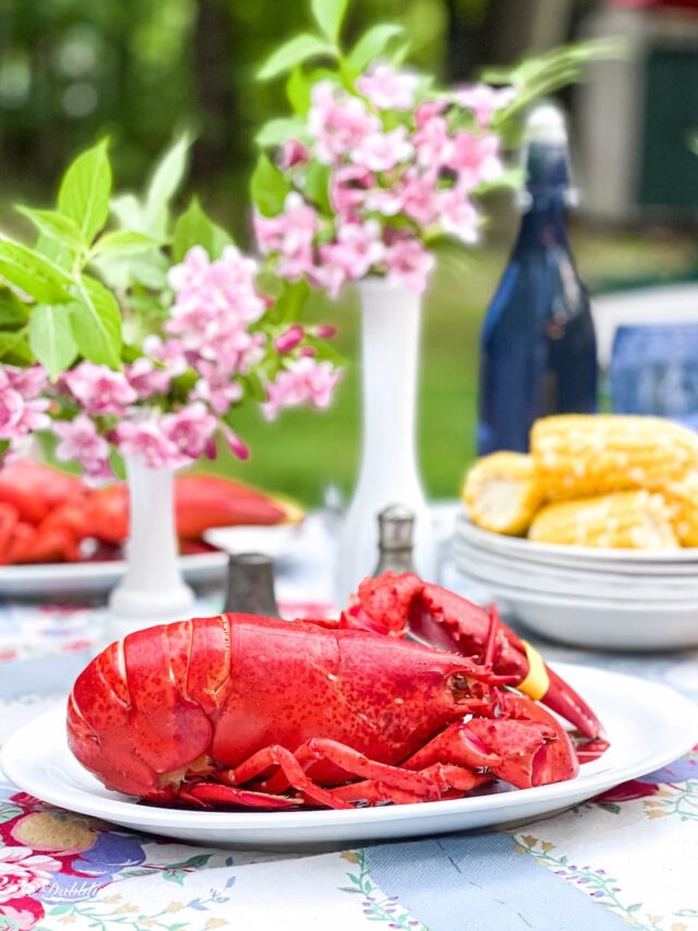 Maine Lobster coastal grandma decor table setting style