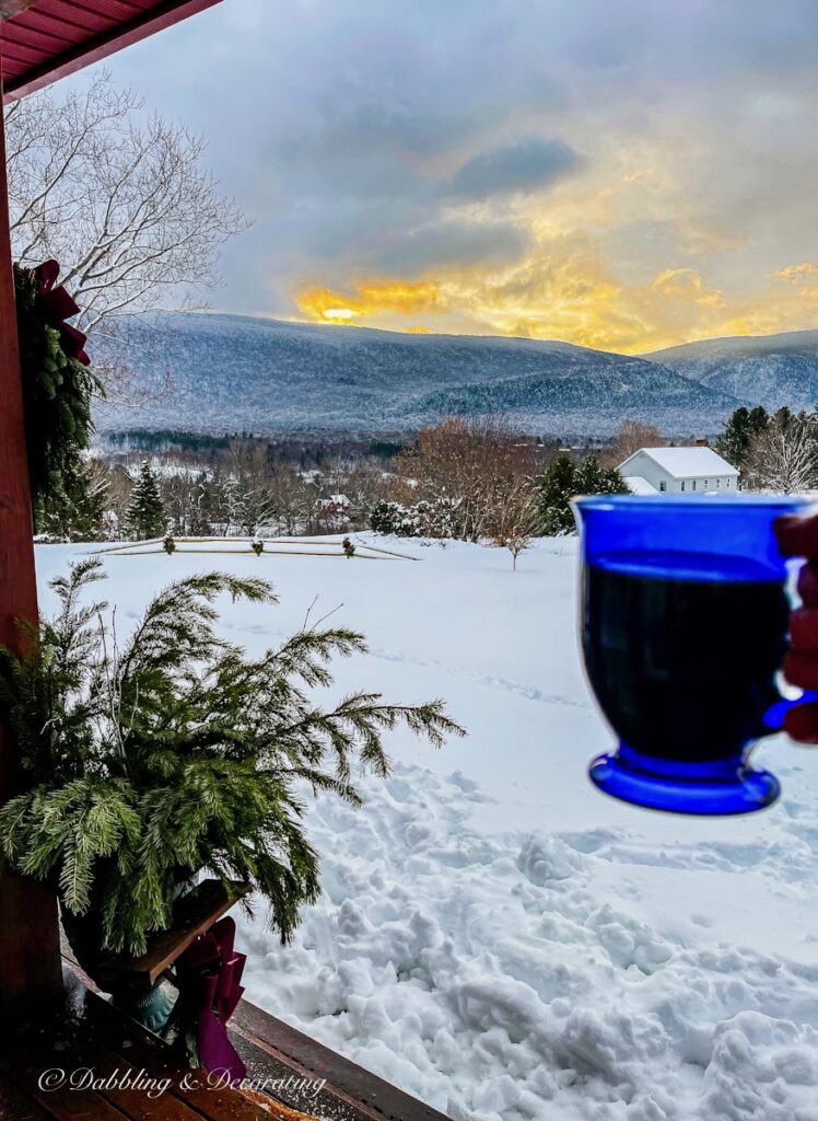 Ski Lodge Winter Porch Decor on Full Display