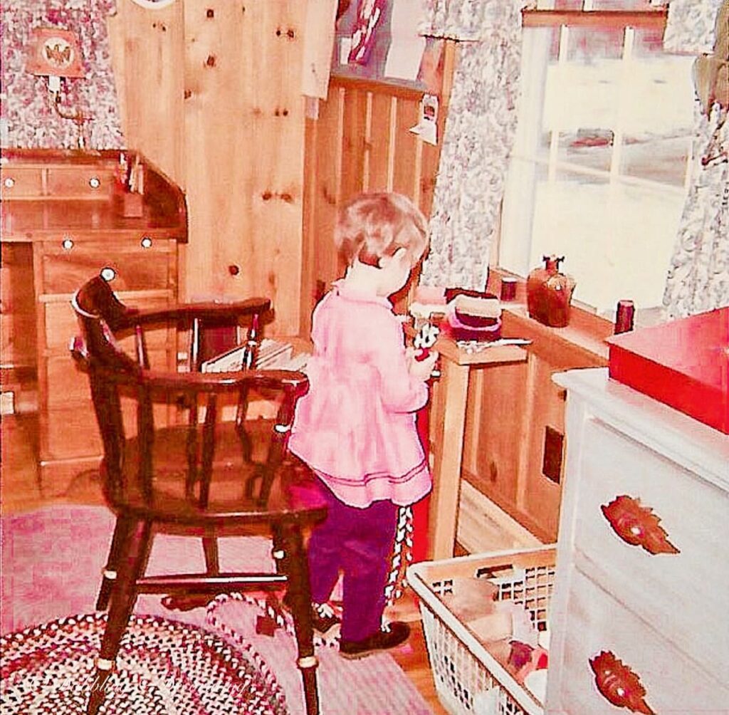 Little Girl Braiding a Rug