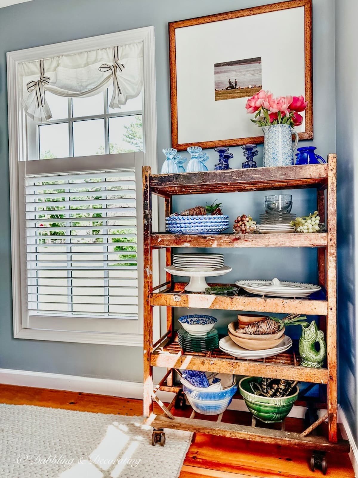 Antique Cobblers Rack: Dish Storage Decor | Dabbling & Decorating