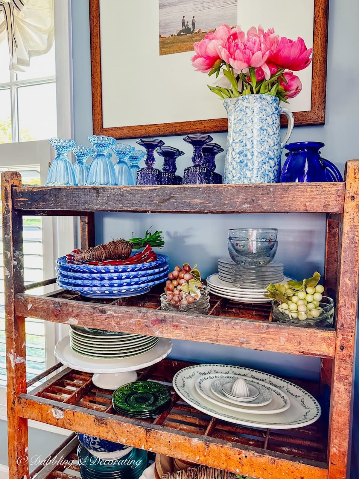 Antique Cobblers Rack: Dish Storage Decor 