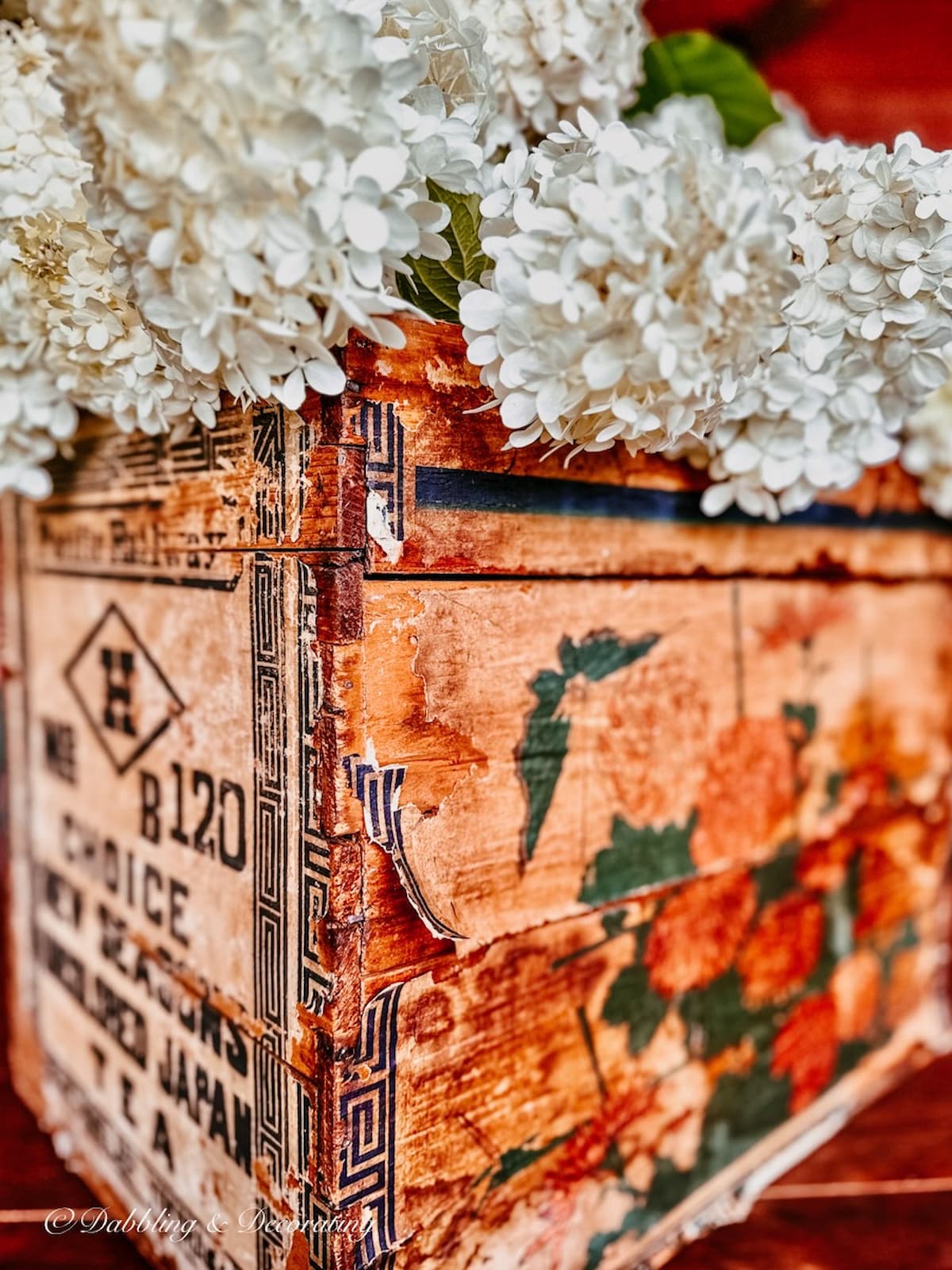 Decoupaged Floral Crate