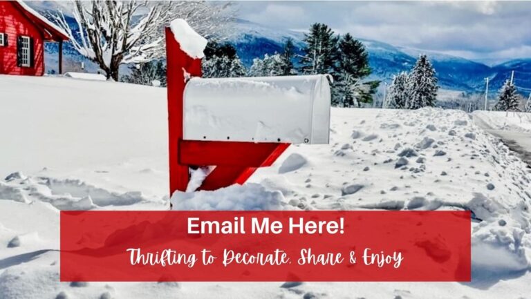 A red mailbox adorned with the words "email me here" serves as a unique addition to your thrifting to decorate collection, guaranteeing to be the highlight of your Share & Enjoy: Reader