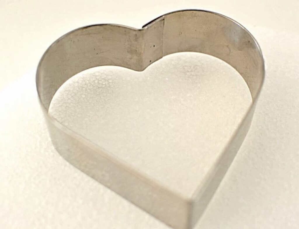 Heart Cookie Cutter on styrofoam.