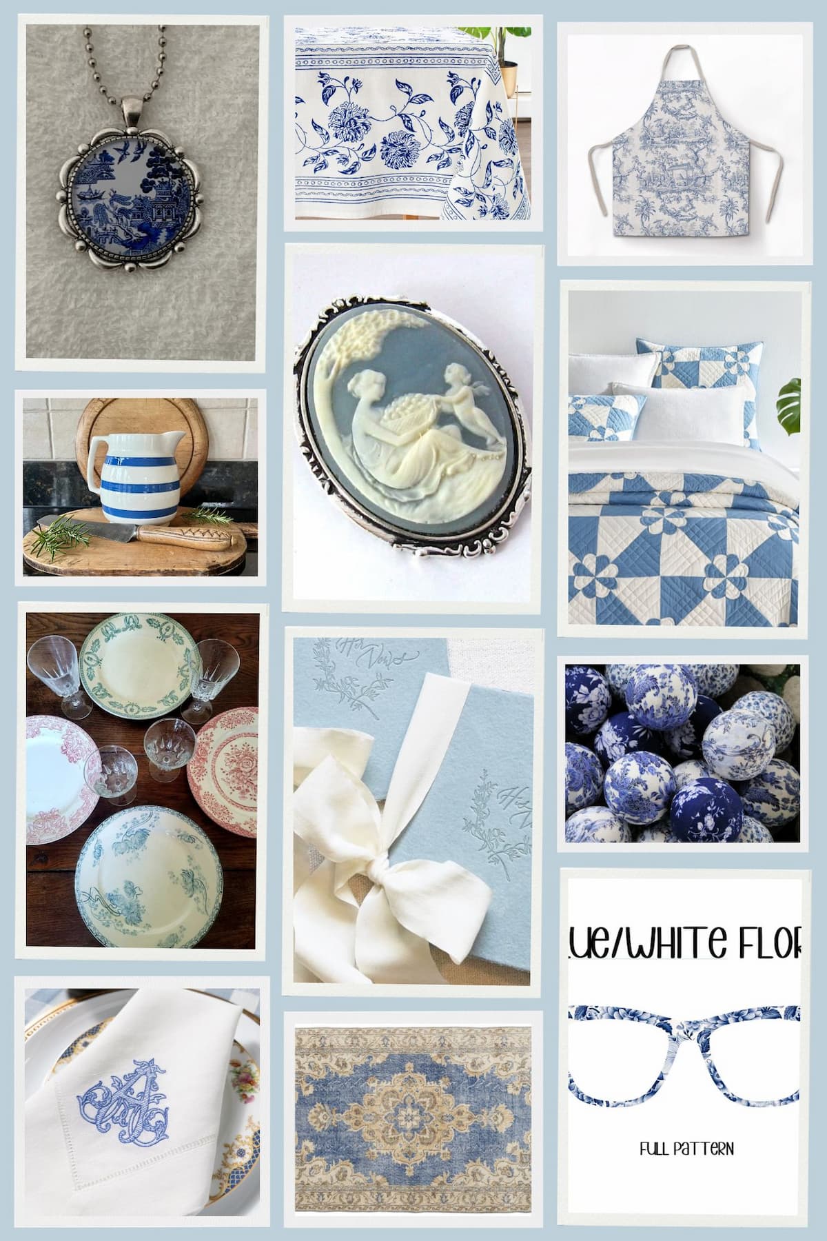 75+ Vintage Womens Day Gift Ideas Blue and White 