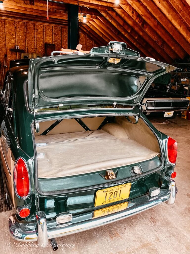 Open trunk of classic VW Fastback.