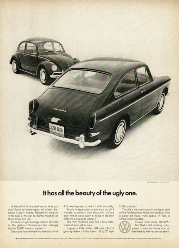 Classic VW 1960s advertisement.