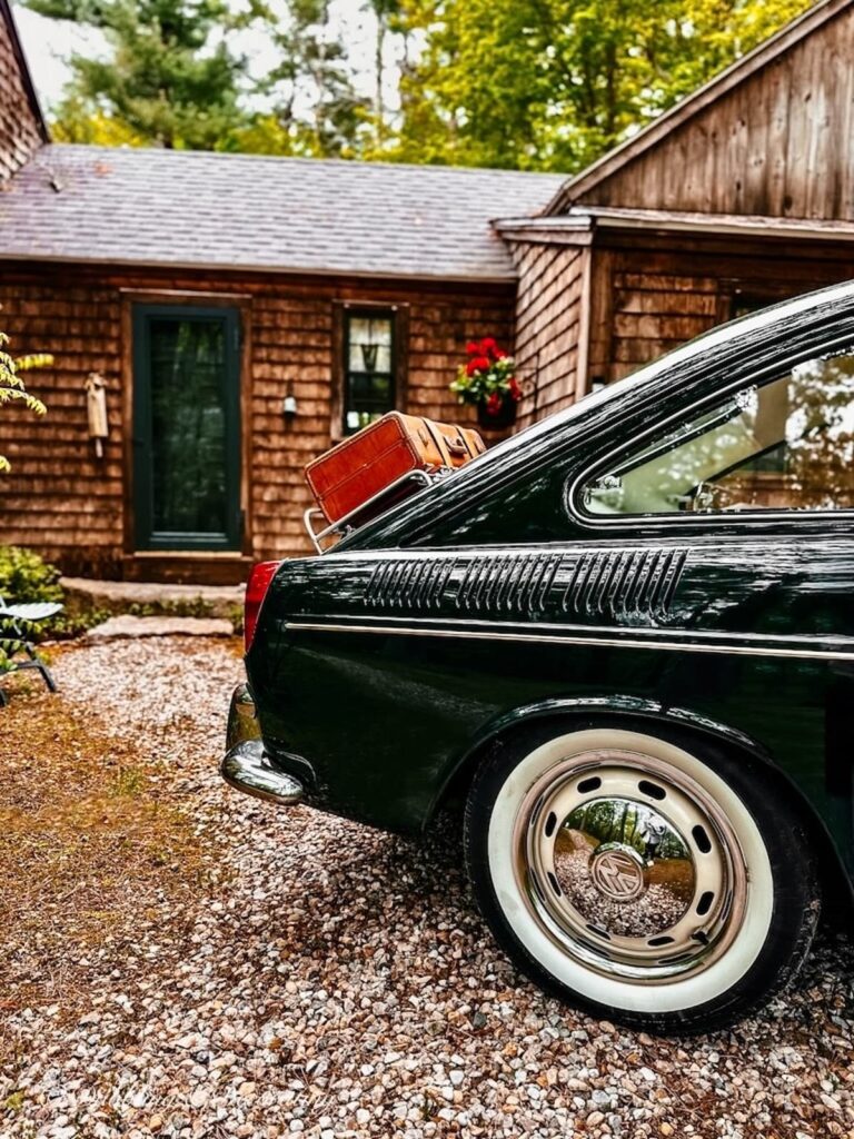 Classic VW Fastback Automobile in Driveway