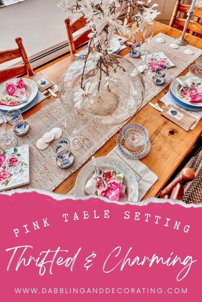 Pink Table Setting Thrifted & Charming