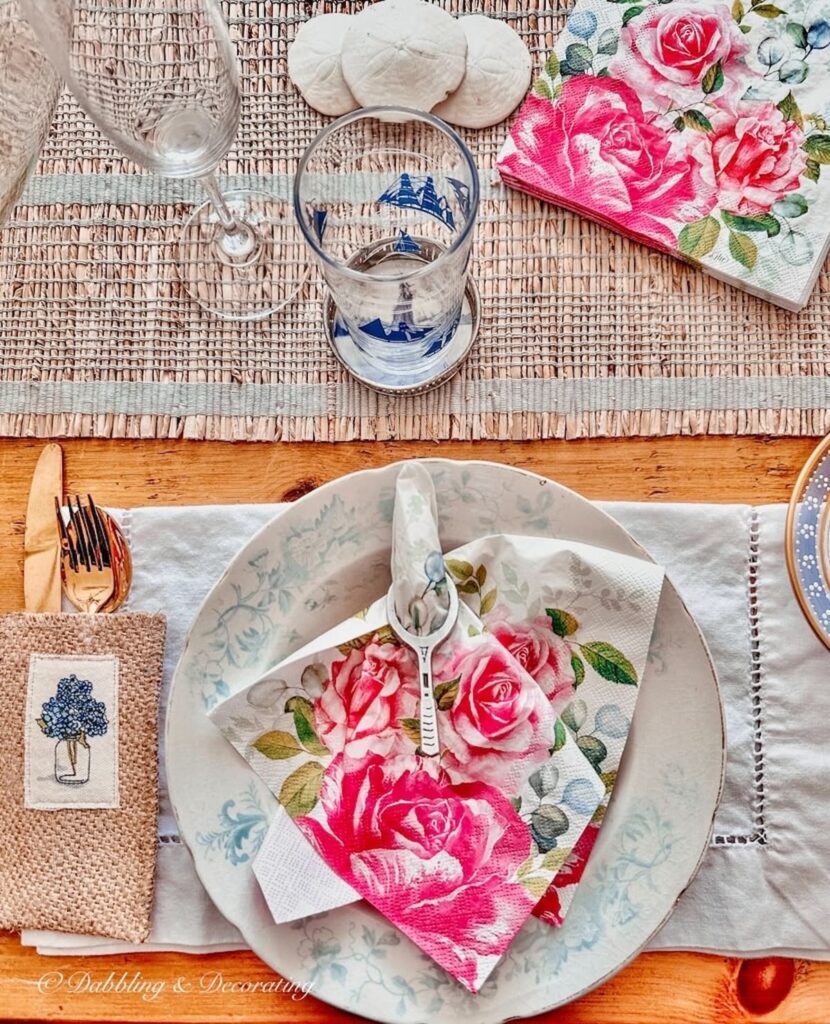 Pink Table Setting Thrifted and Charming