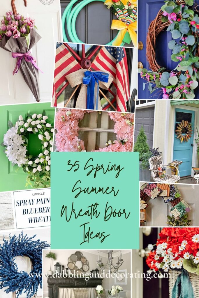 35 Spring Summer Wreath Door Ideas collage