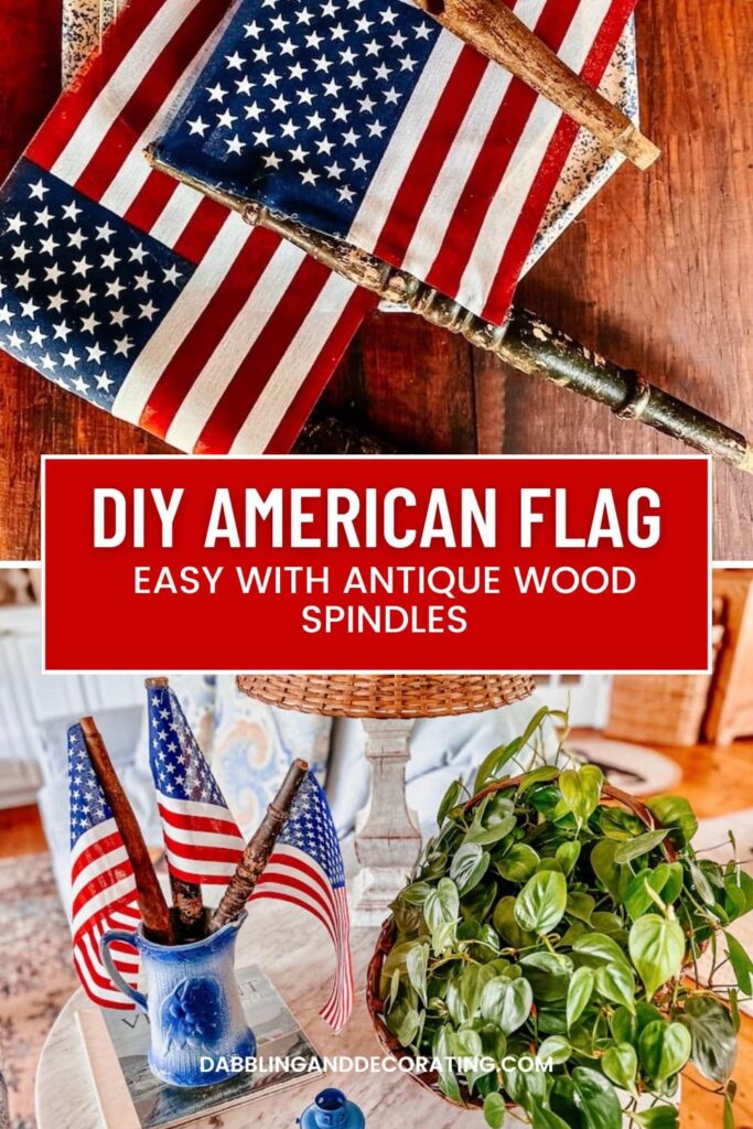 DIY American Flag with Antique Spindles 