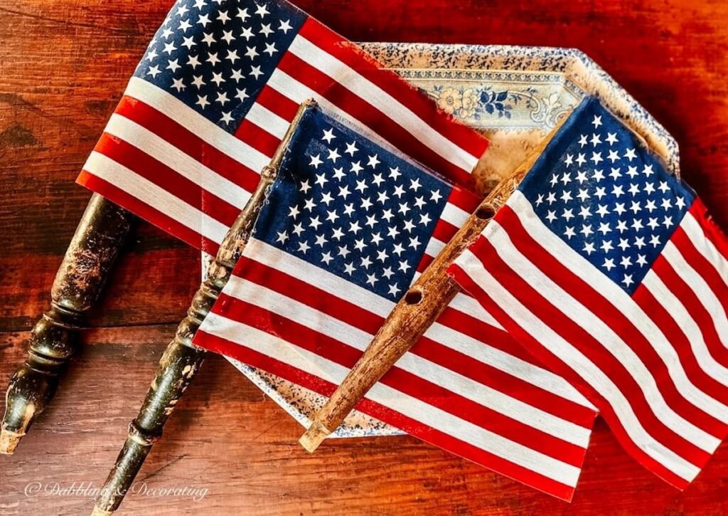 DIY American Flag with Antique Spindles