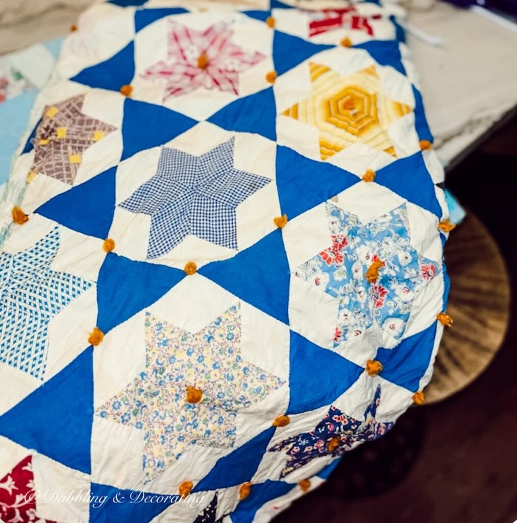 Vintage Blue and White Quilt.