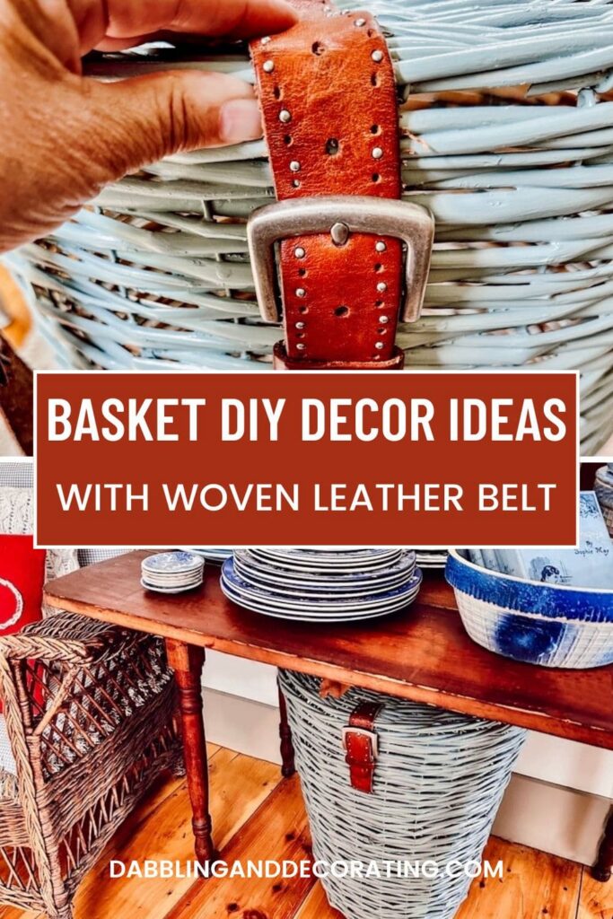 Basket DIY Decor Ideas wit Woven Leather Belt 