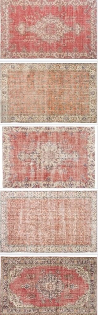 Five vintage Turkish Rugs to Shop in the color red.