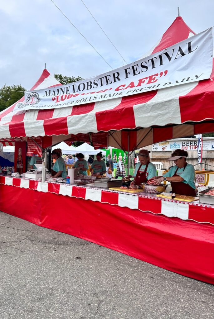 Red Tent at Annual Maine Lobster Festival in Rockport, Maine, Maine Coastal Towns.