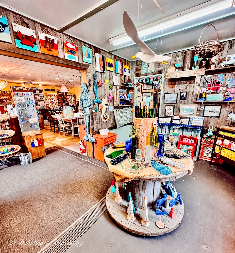 Inside store of Sea Hags and Scallywags in Yarmouth, Nova Scotia.