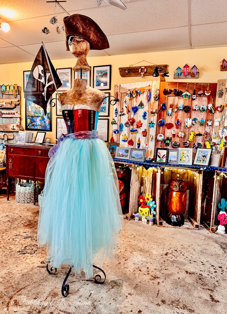 Mermaid mannequin Inside store of Sea Hags and Scallywags in Yarmouth, Nova Scotia.