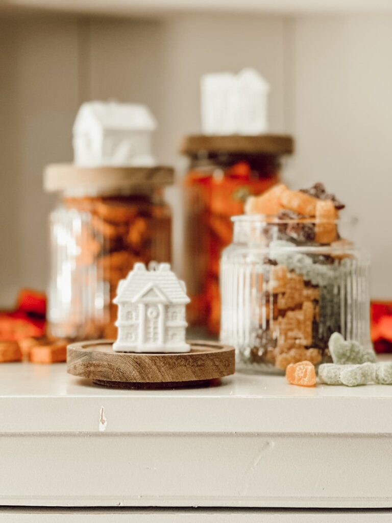 DIY Candy jar in fall decor.