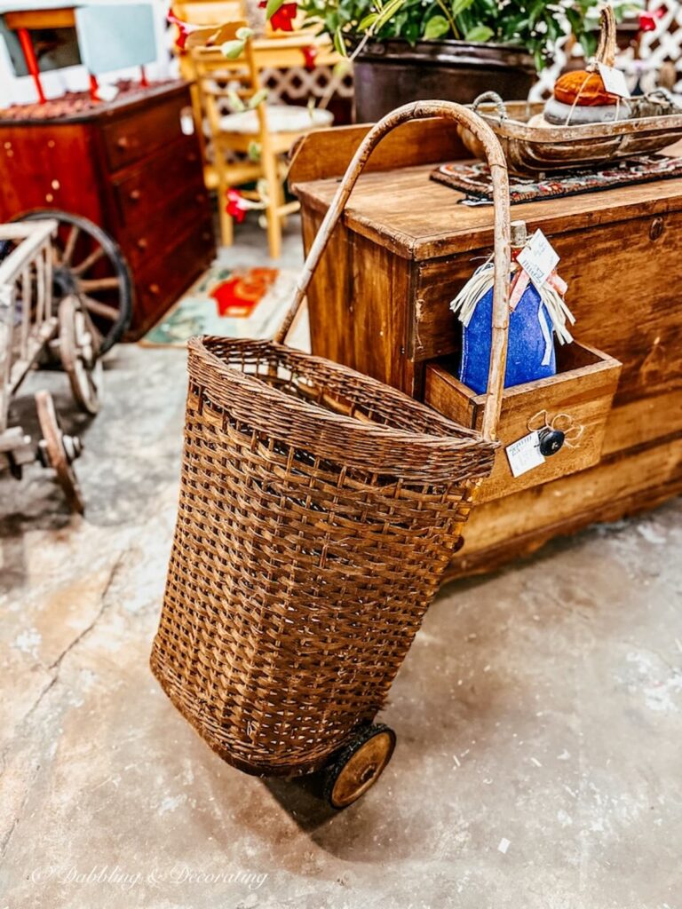 Antique French Basket at Vintage Market Days Vermont.