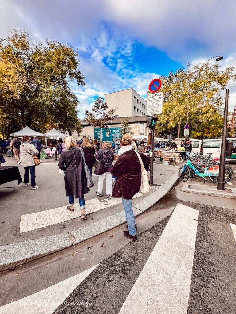 Walking into a street antique fair in France.