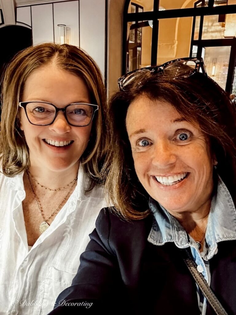 Two women at Procope restaurant in Paris France.