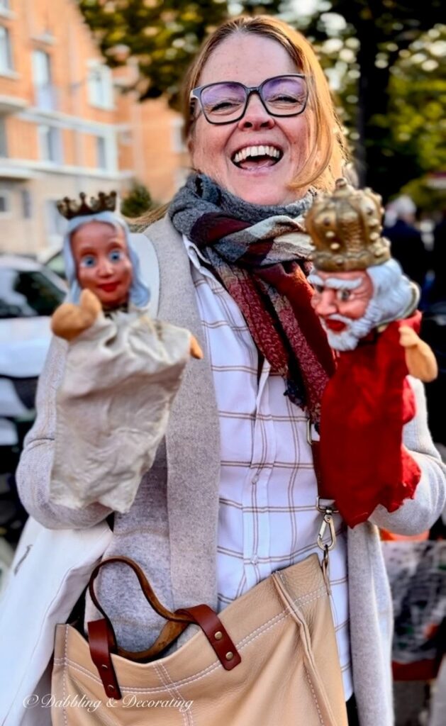 Woman with French Marionettes.