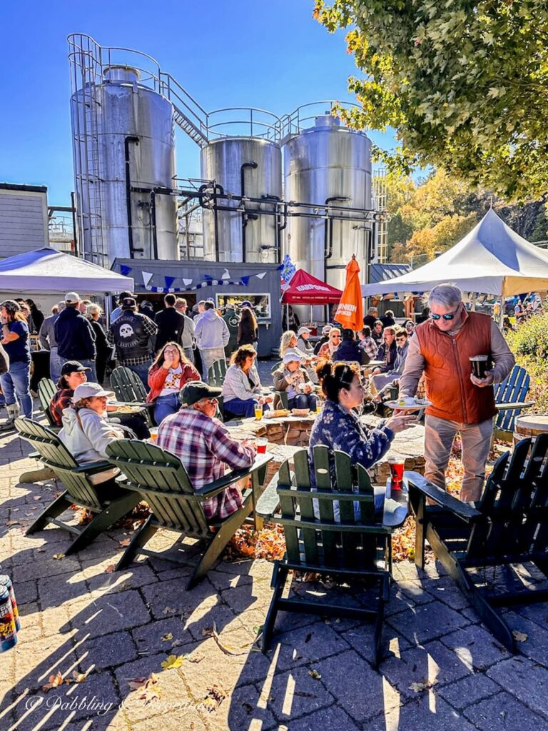 Harpoon Brewery Oktoberfest in Windsor Vermont during fall foliage season.