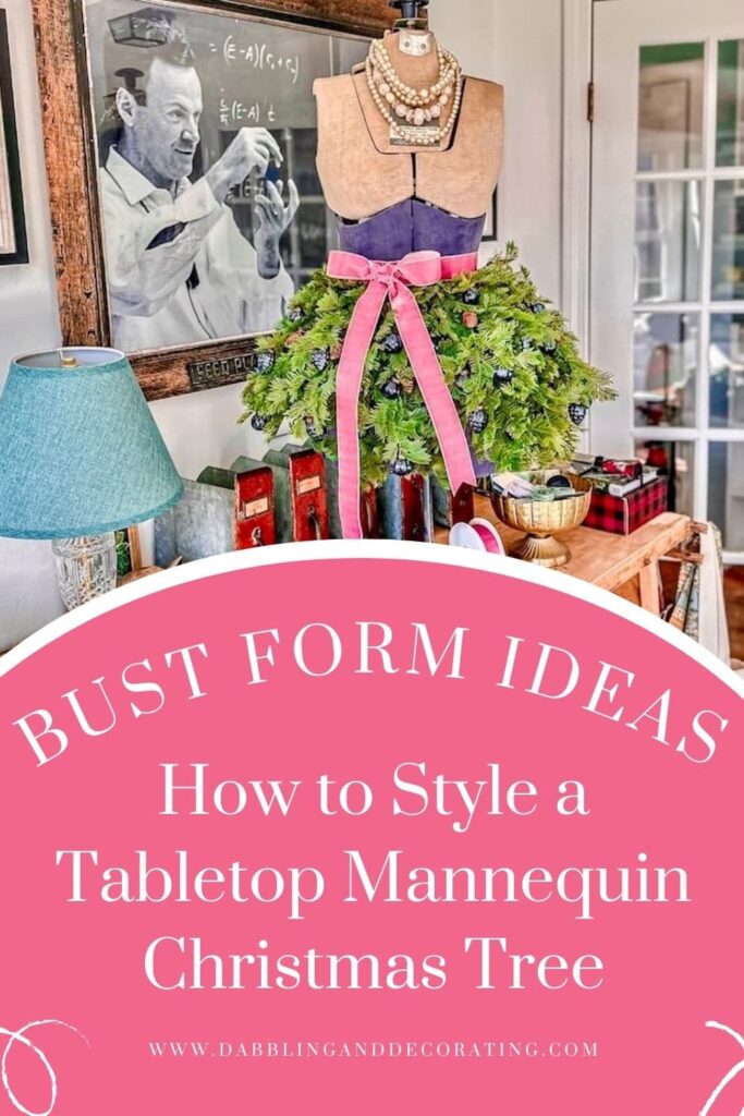 How to Style a Tabletop Bust Form Mannequin For Christmas 