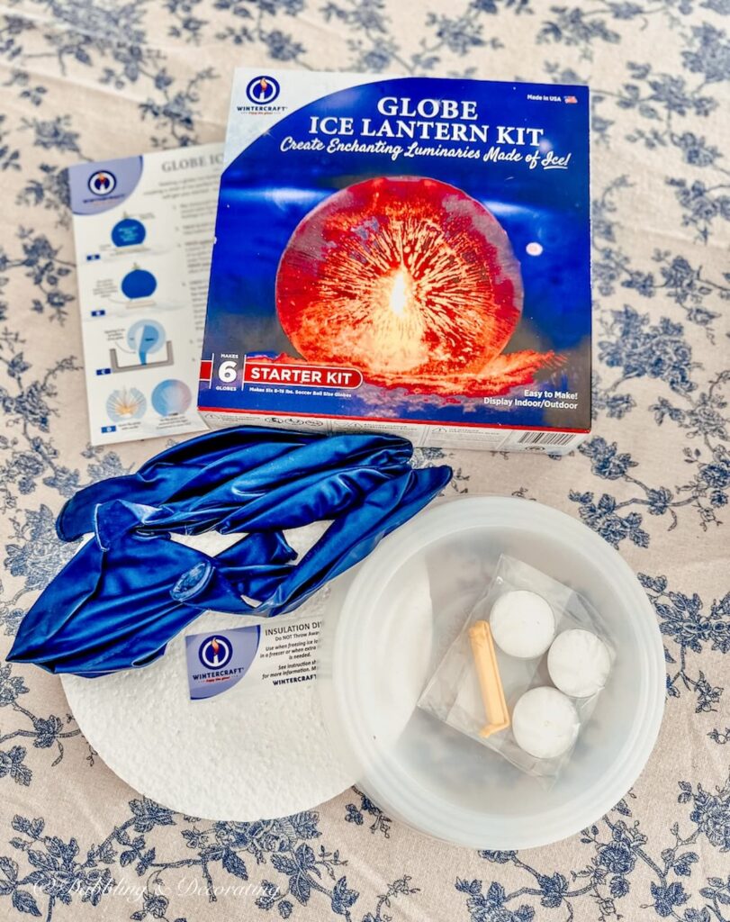 Watercraft Globe Ice Lantern Kit and what's inside it.